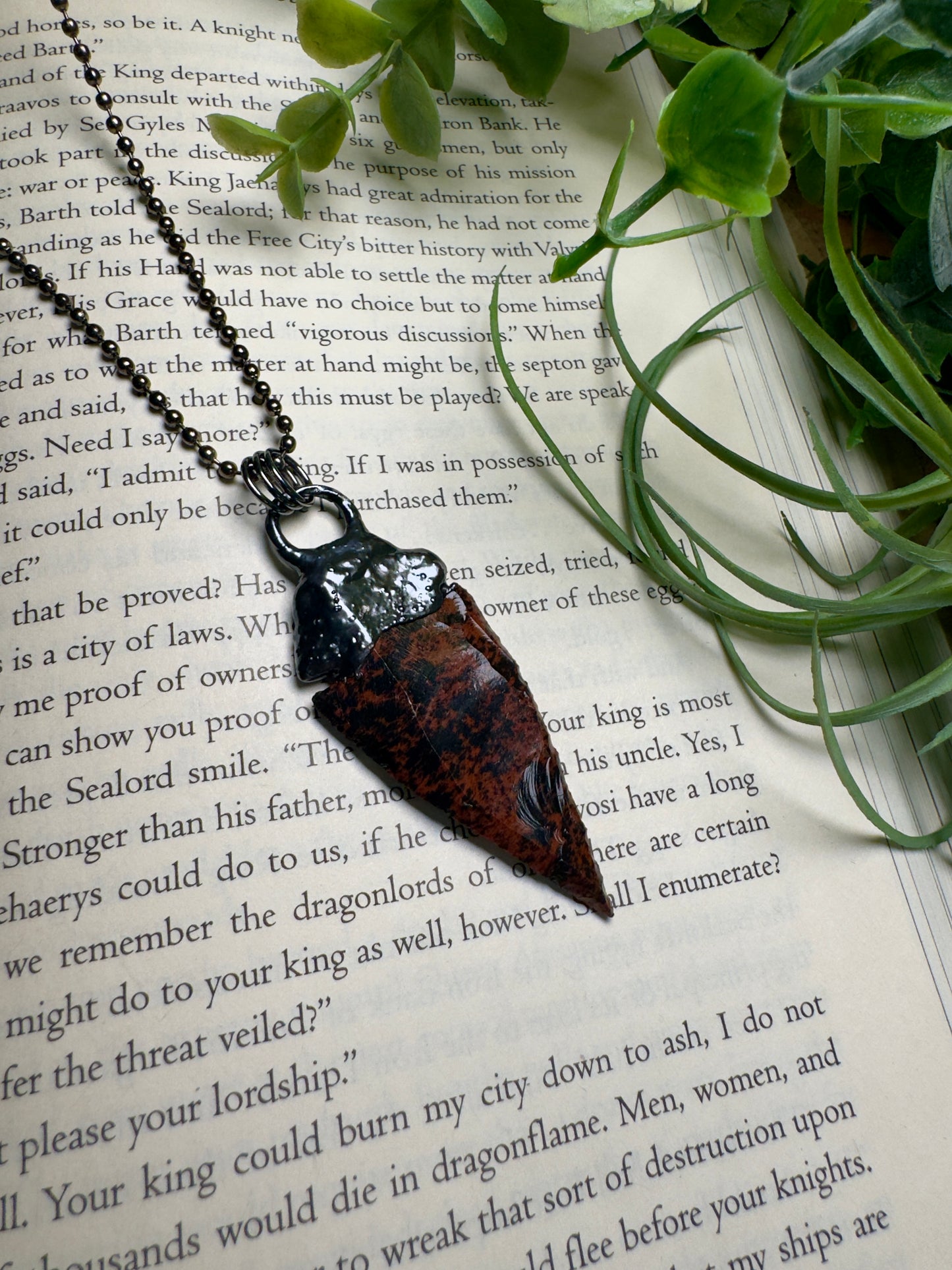 Red Obsidian Arrowhead Necklace