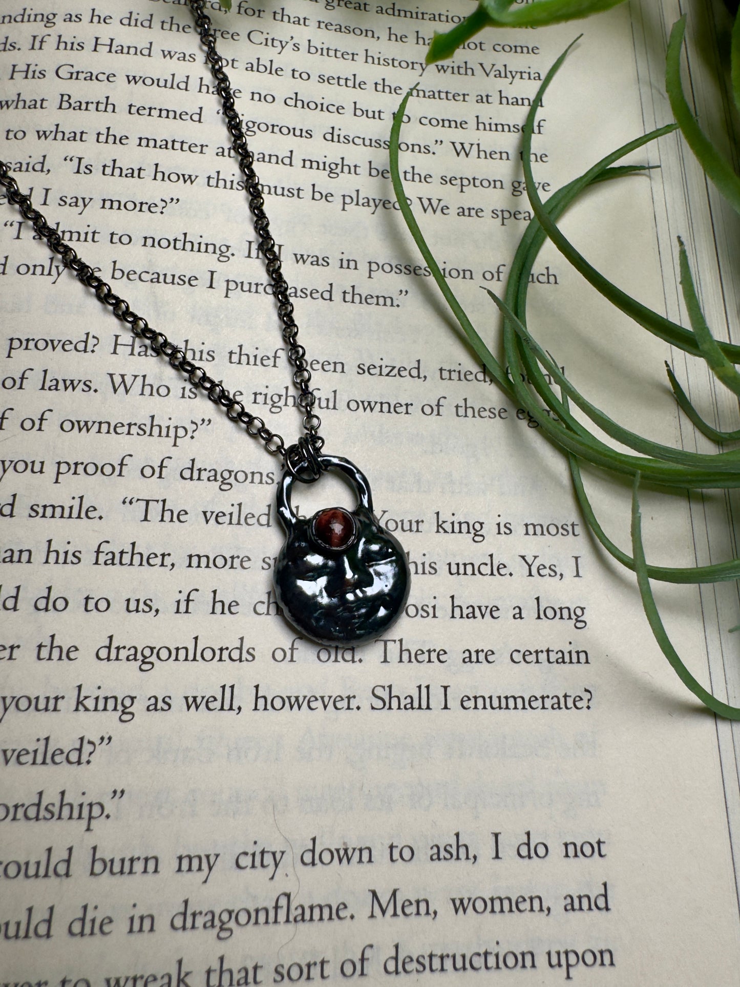 Red Tigers Eye Goddess Necklace