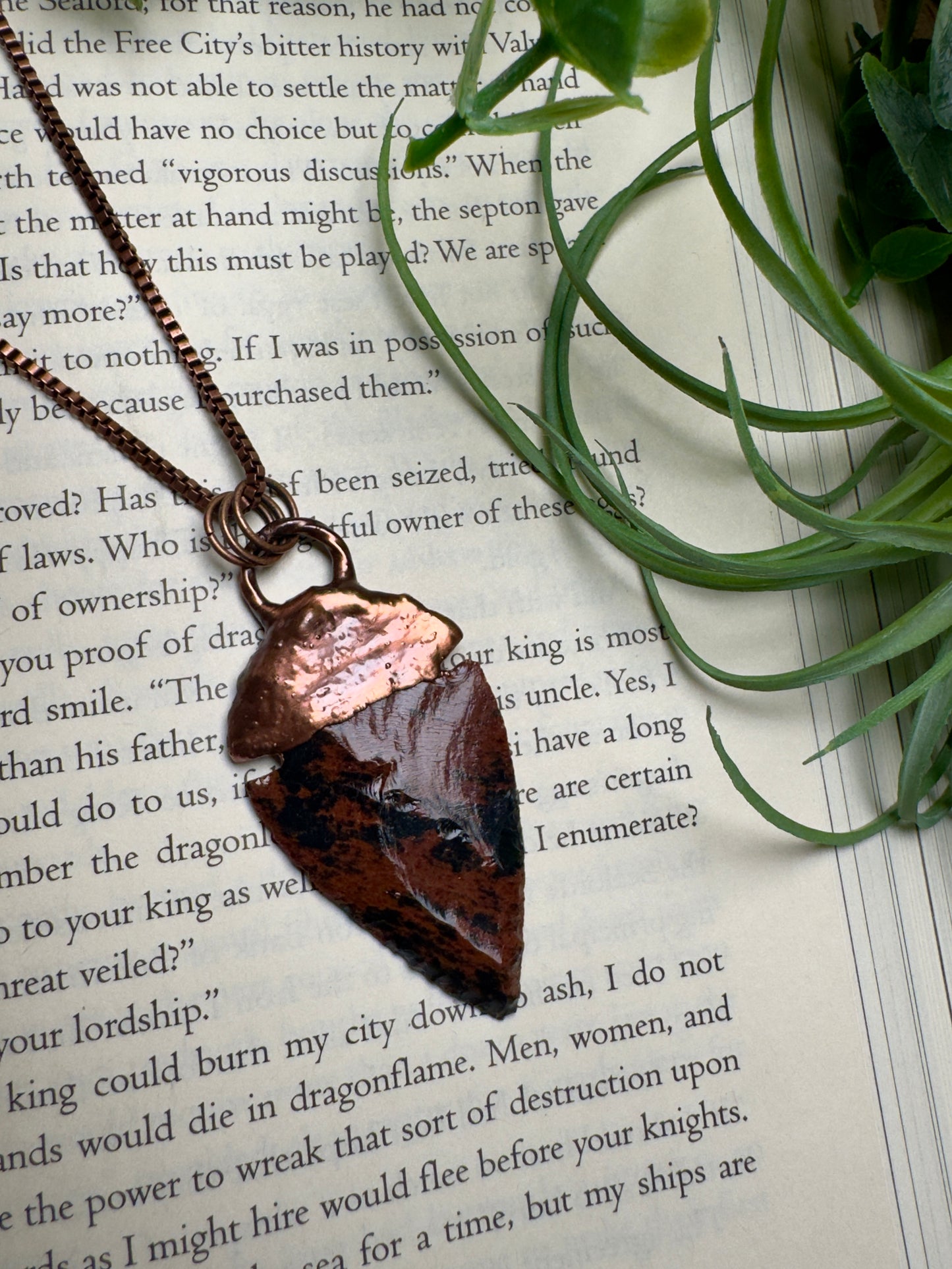 Red Obsidian Arrowhead Necklace