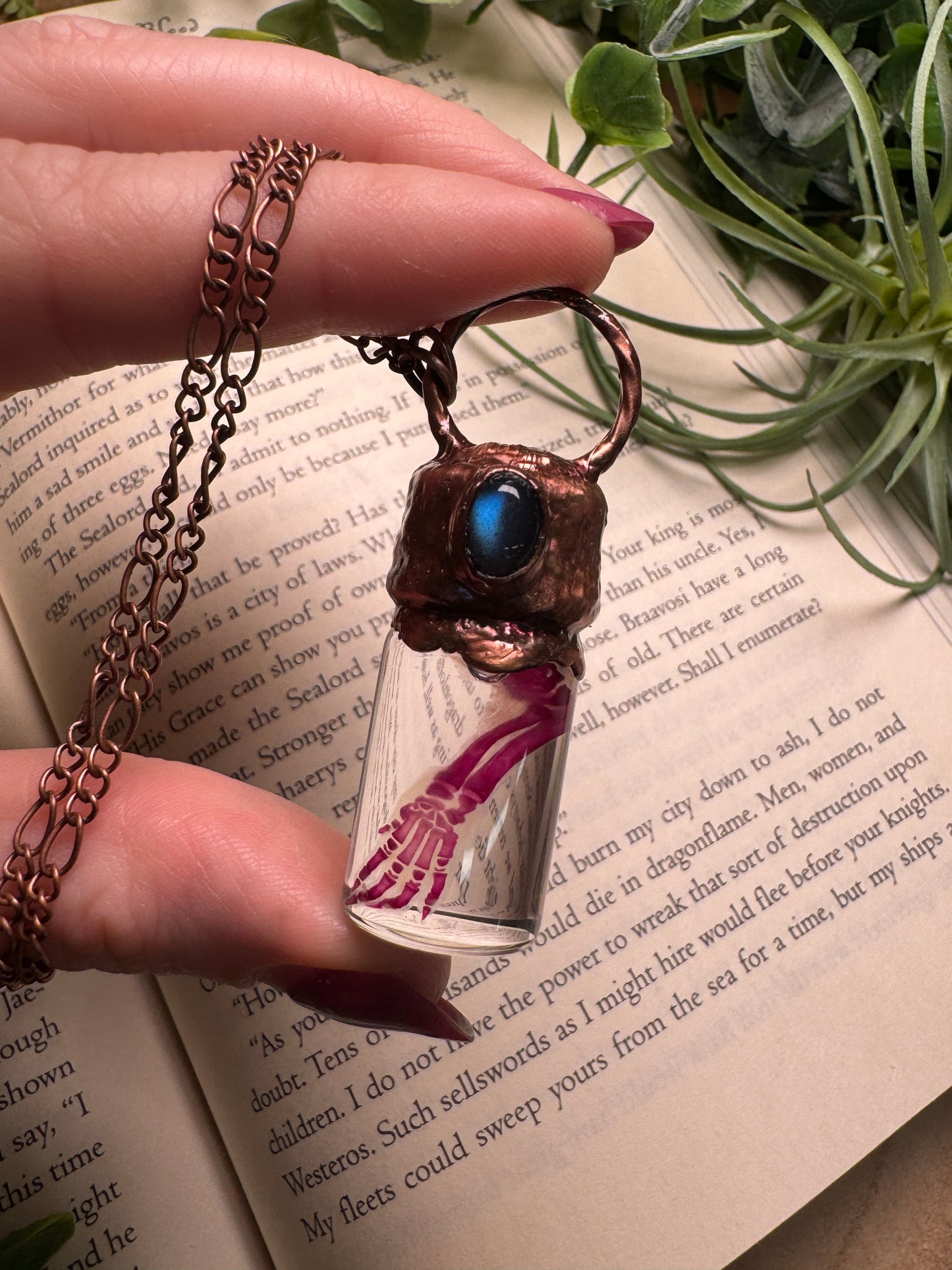 Diaphonized Rat Paw Wet Specimen with Labradorite Necklace