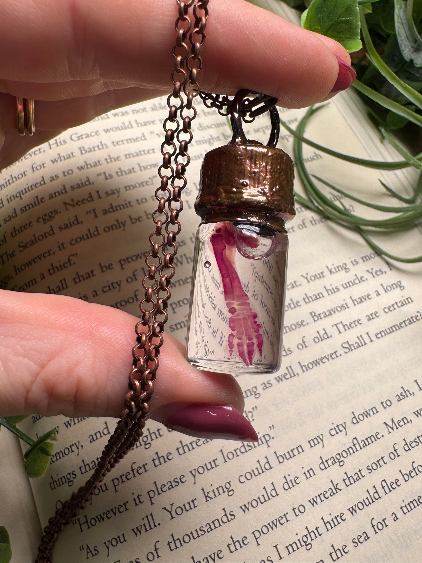 Diaphonized Rat Paw Wet Specimen Necklace