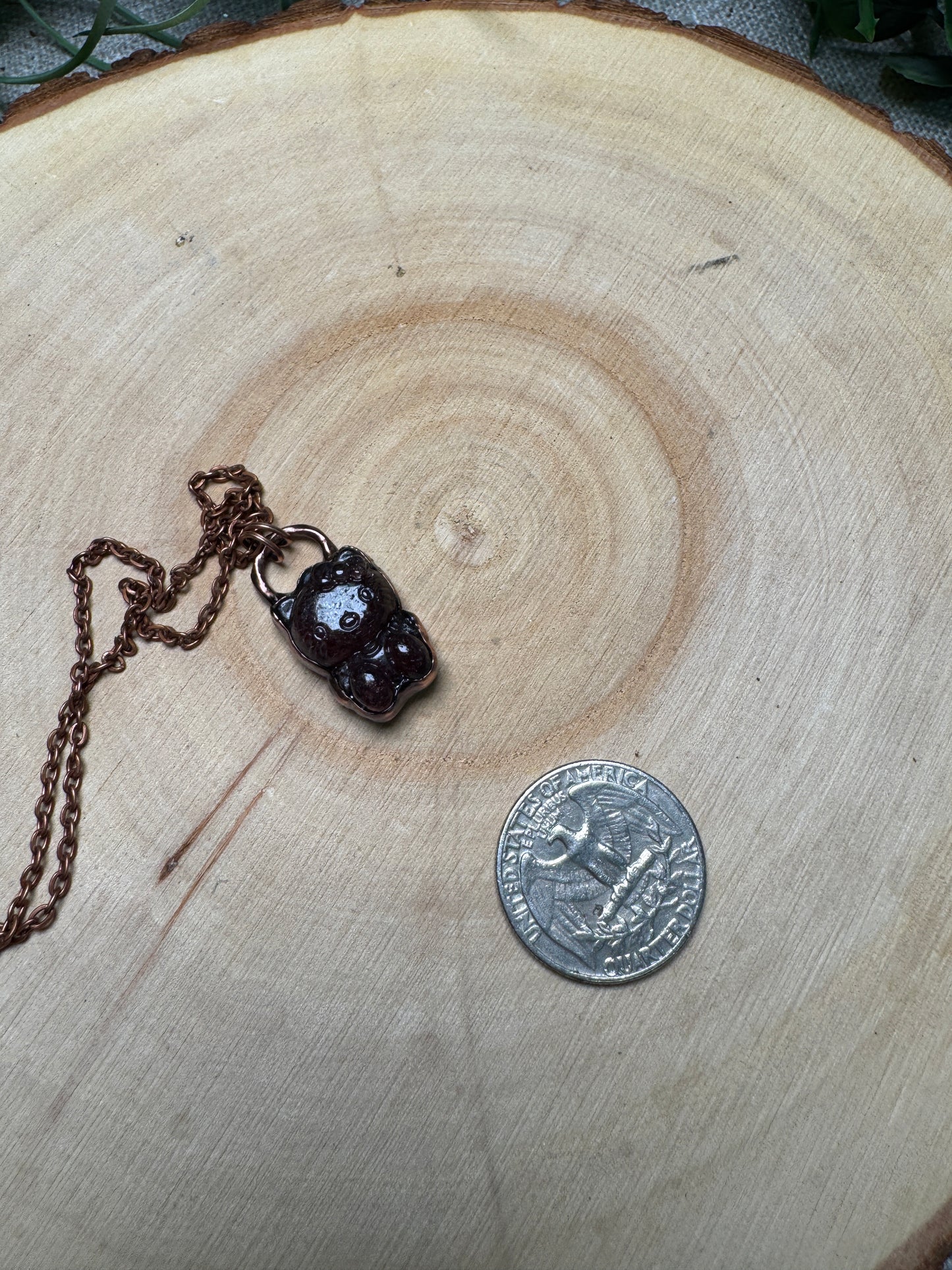 Strawberry Quartz Hello Kitty Necklace