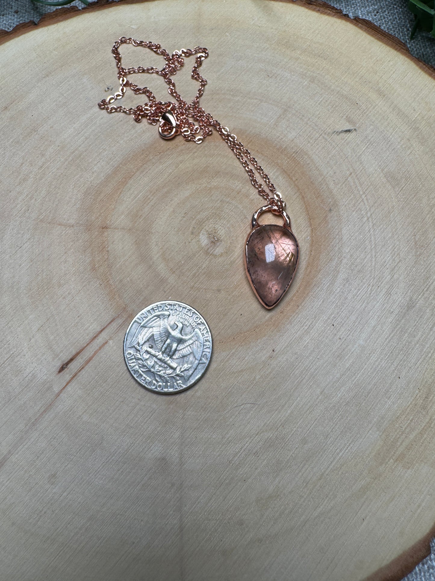 Gold Rutile Quartz Necklace