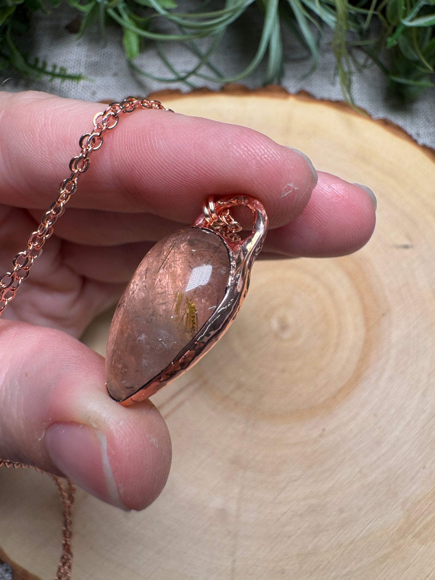 Gold Rutile Quartz Necklace