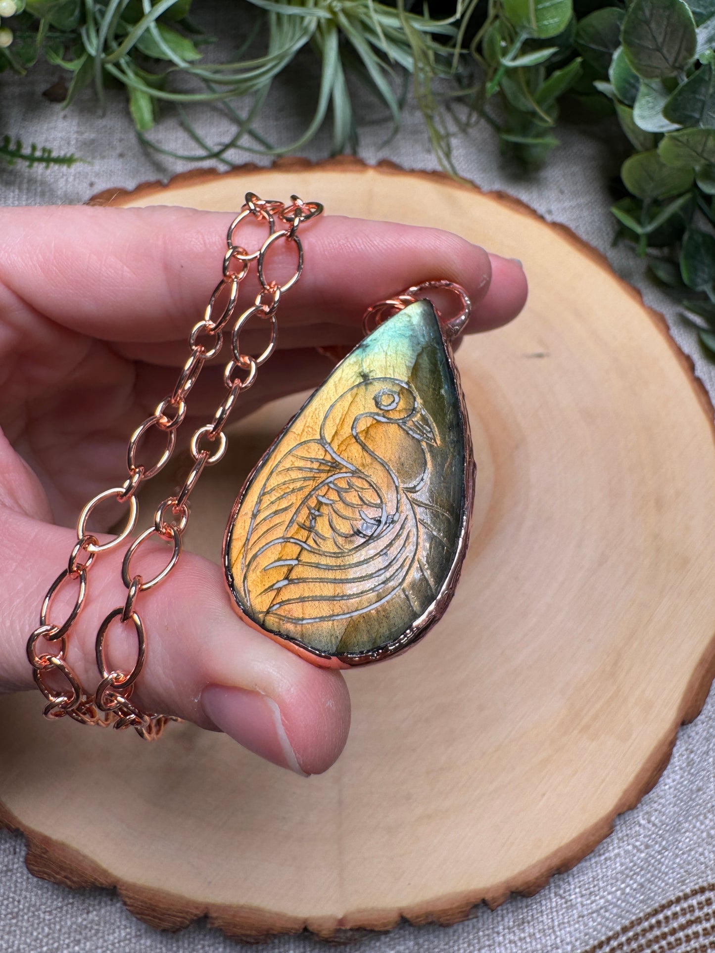 Labradorite Bird Necklace
