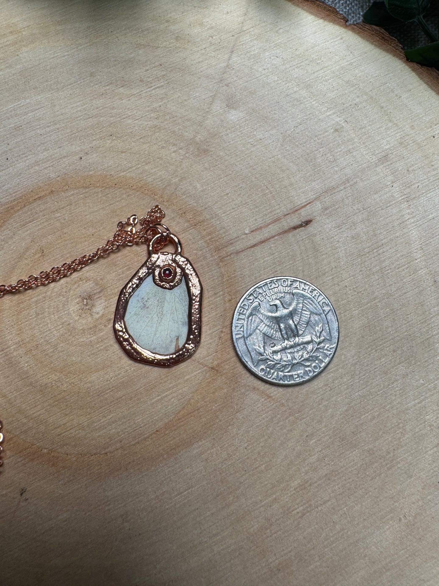 Butterfly Wing and Garnet Necklace