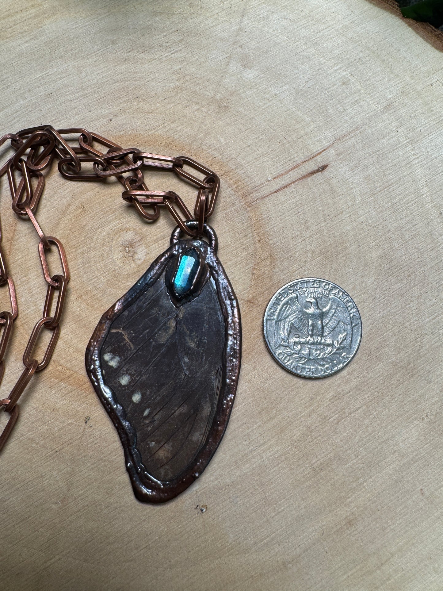 Butterfly Wing and Labradorite Necklace