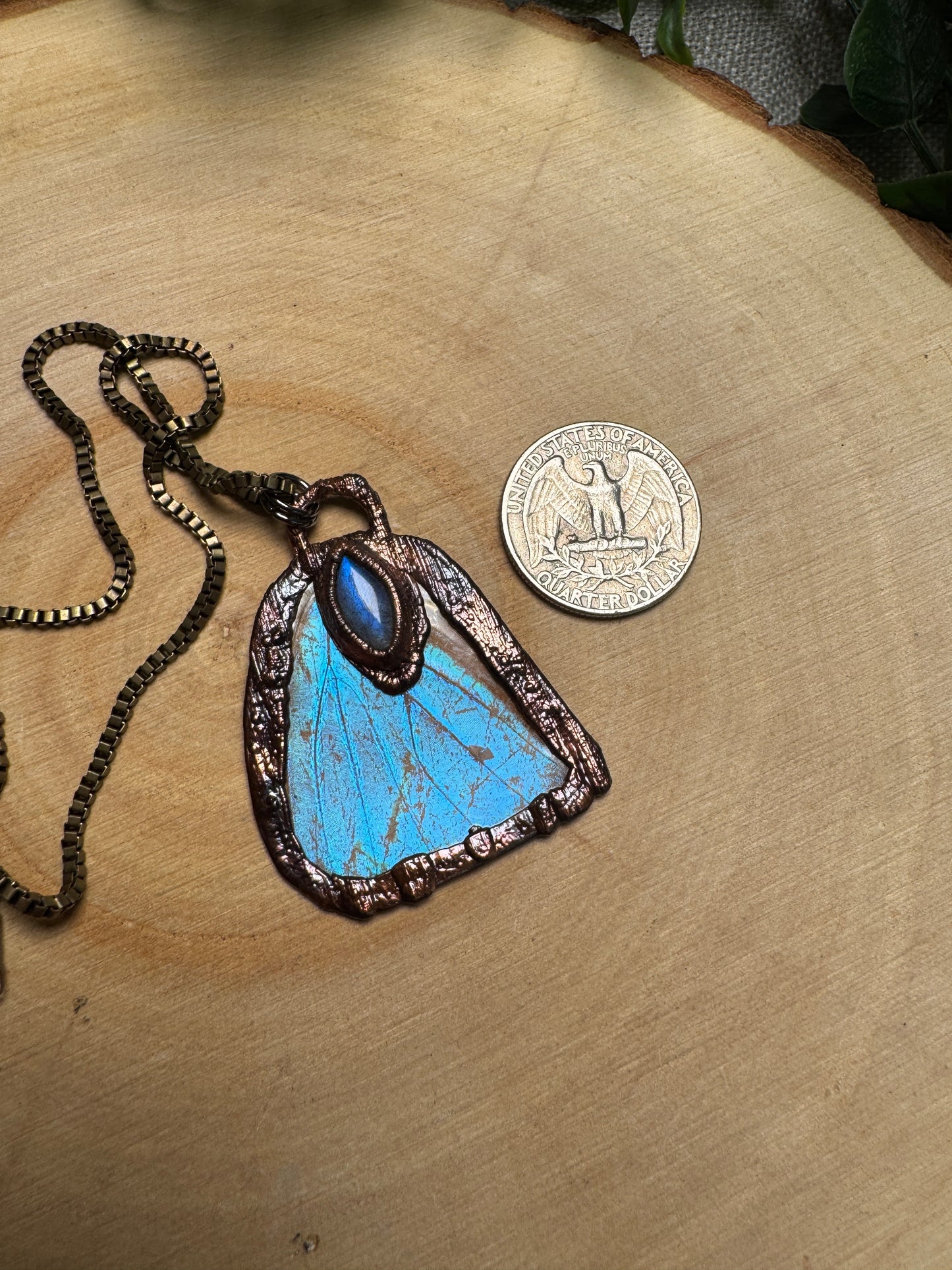 Butterfly Wing and Labradorite Necklace