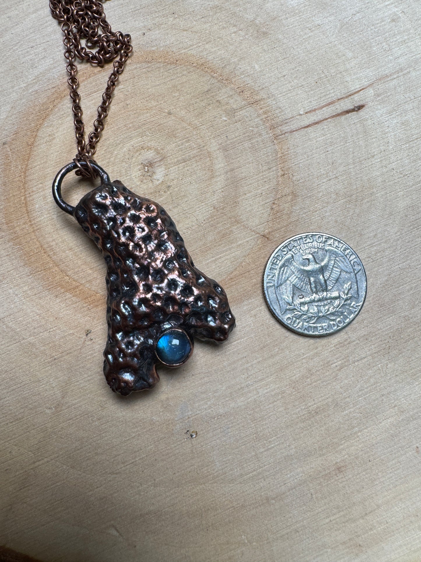 Coral and Labradorite Necklace