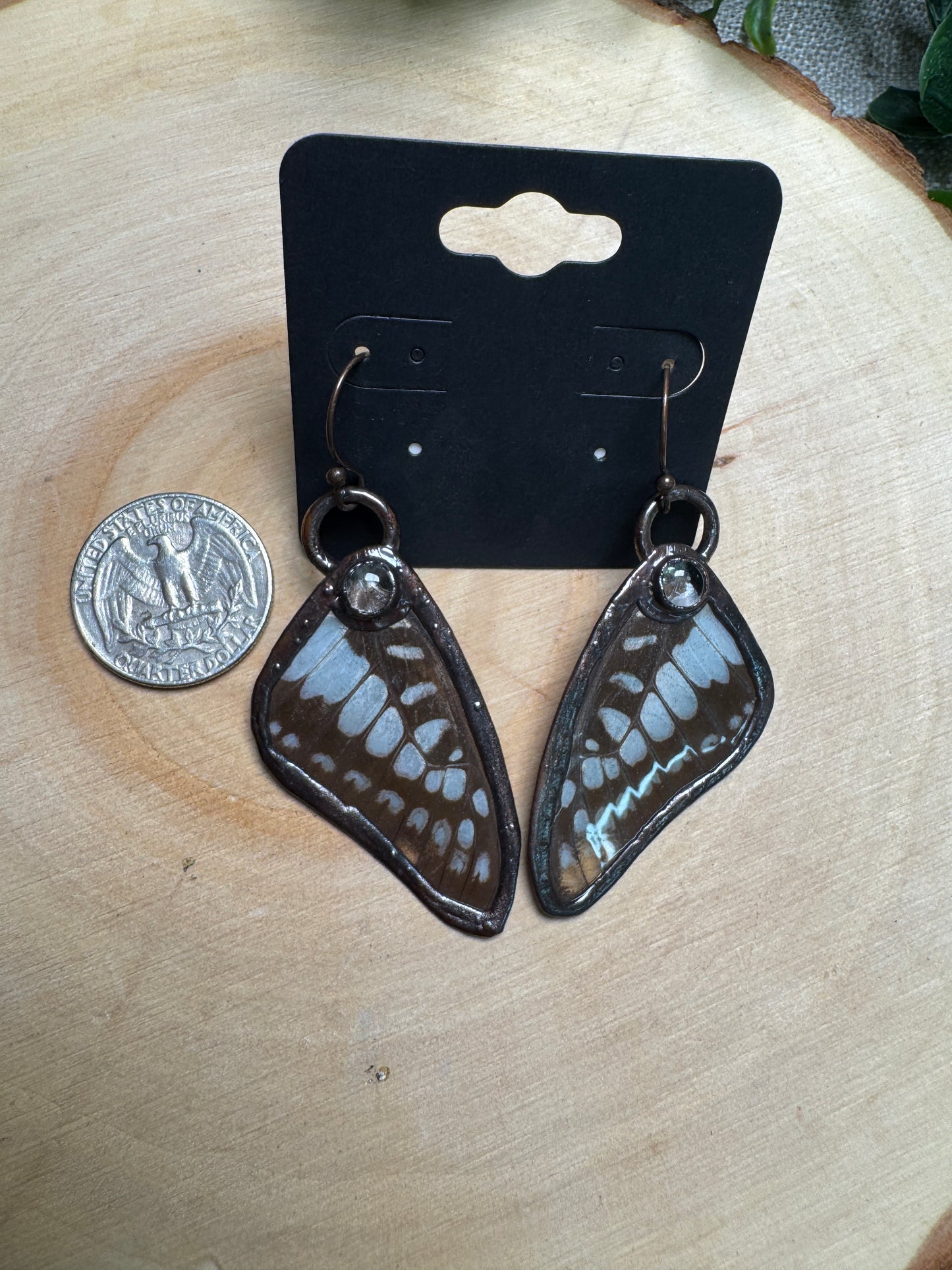 Butterfly Wings and Smoky Quartz Earrings