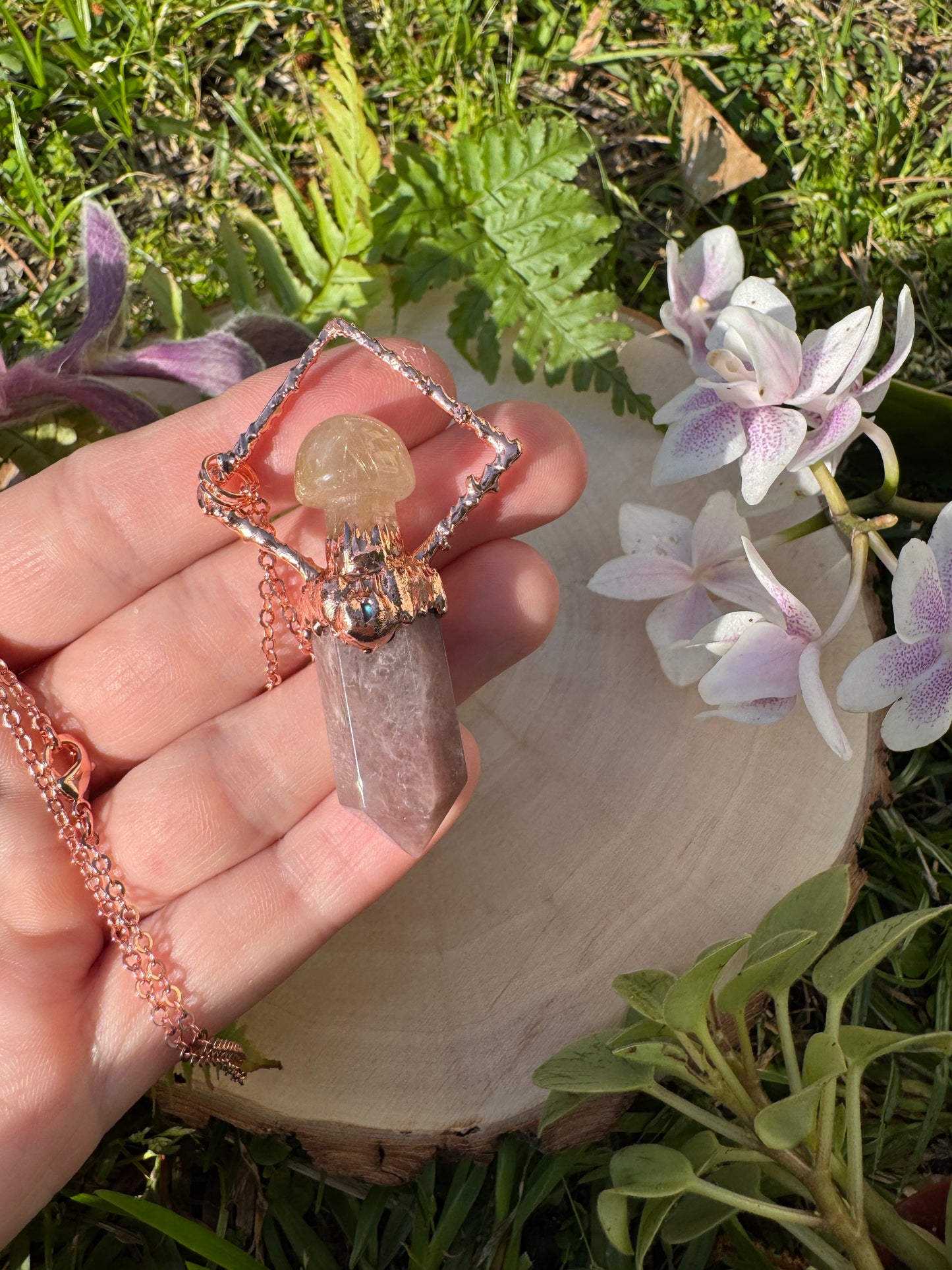 Mushroom Faerie Charm Necklace