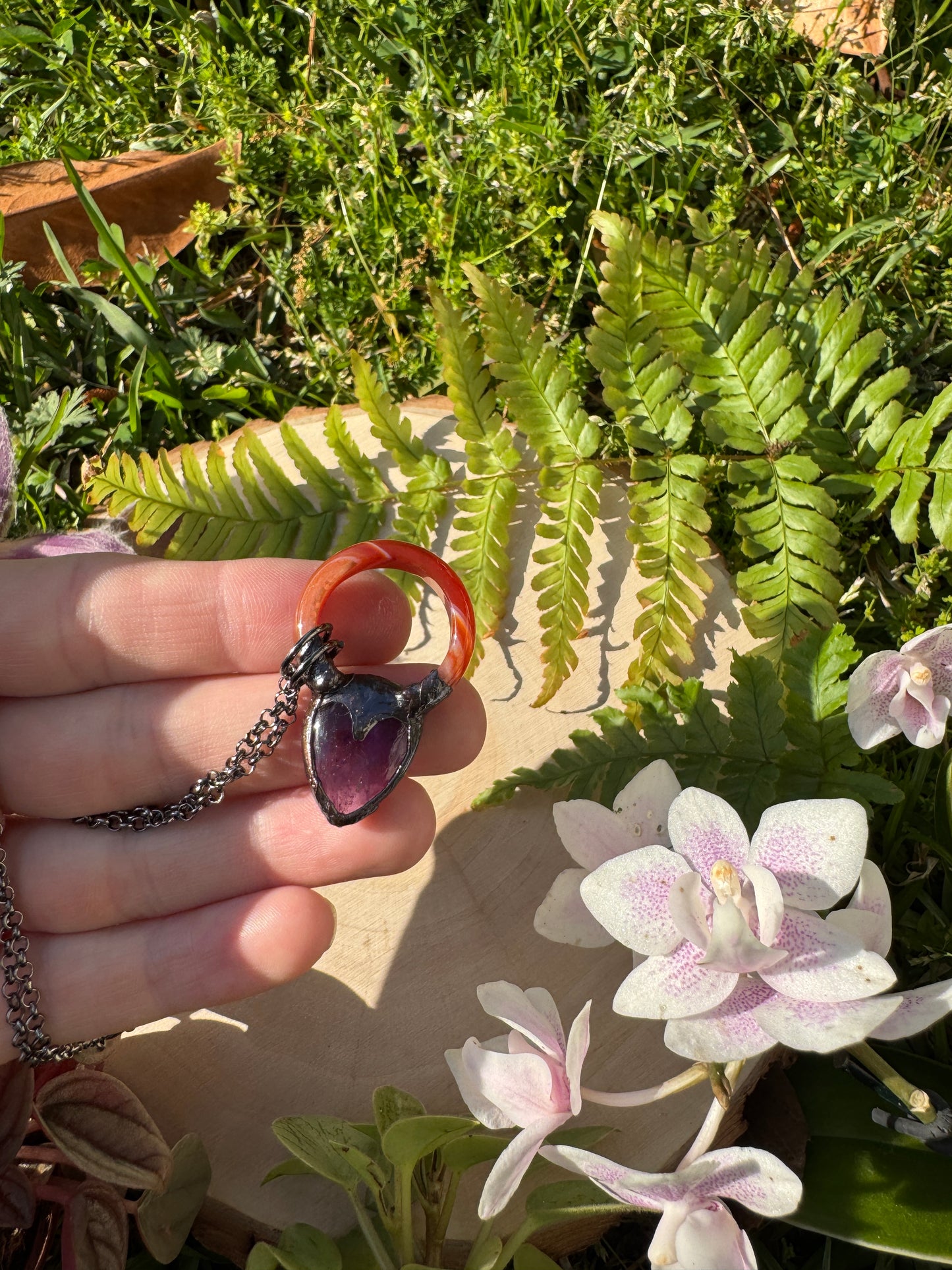 Amethyst and Carnelian Necklace