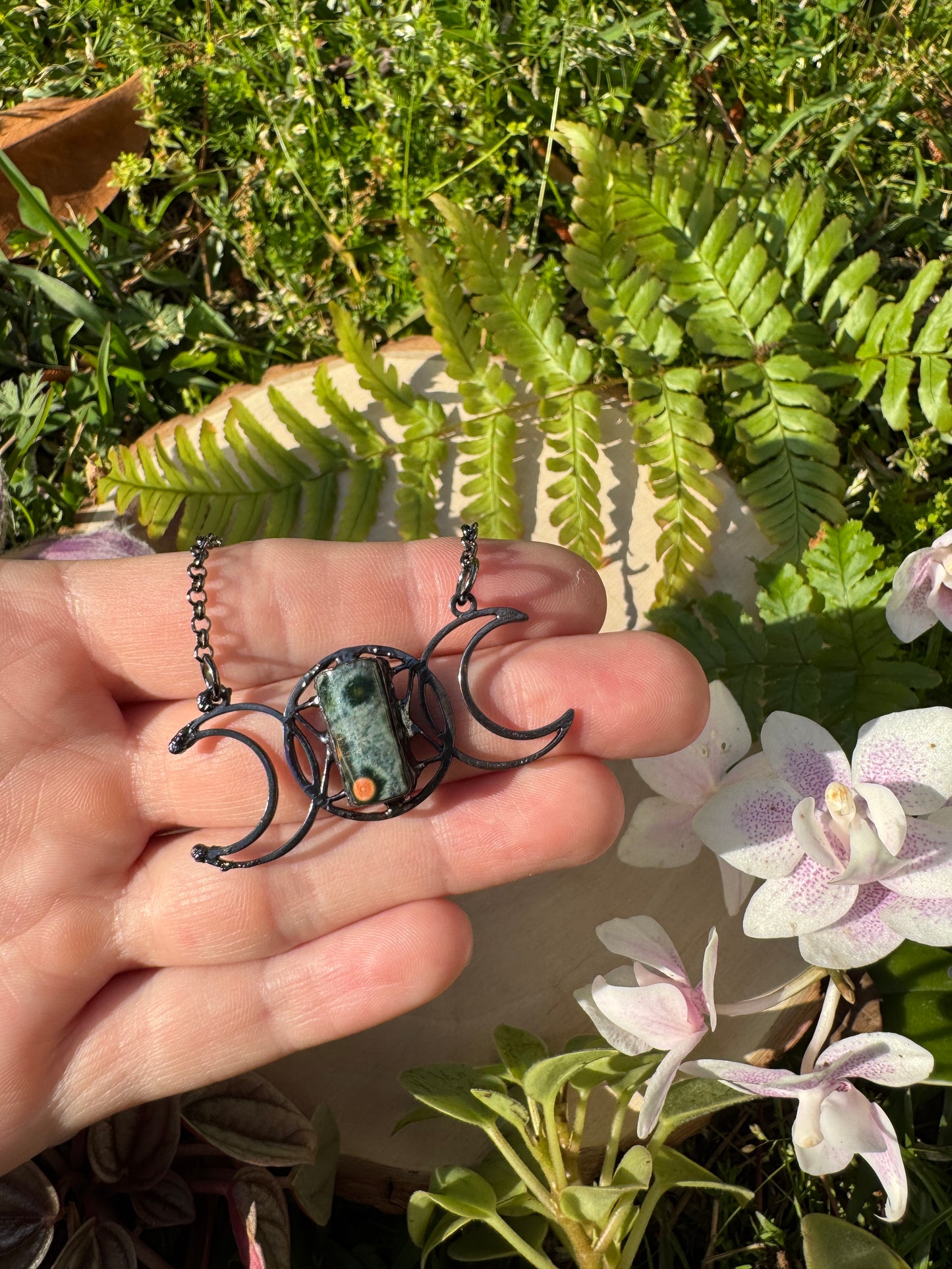 Moonstone or labradorite Moon Goddess Necklace custom