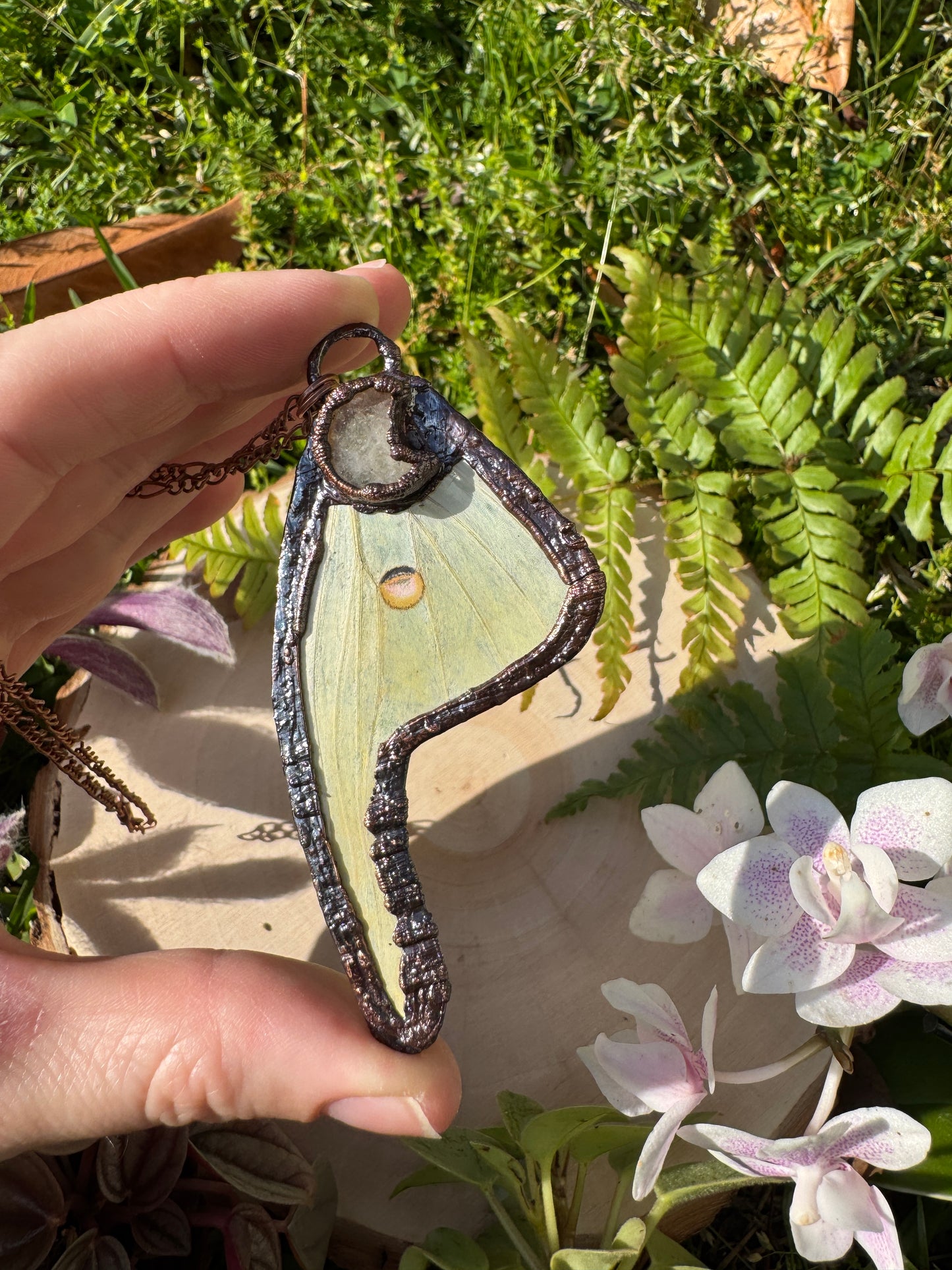 Citrine Luna Moth Wing Necklace