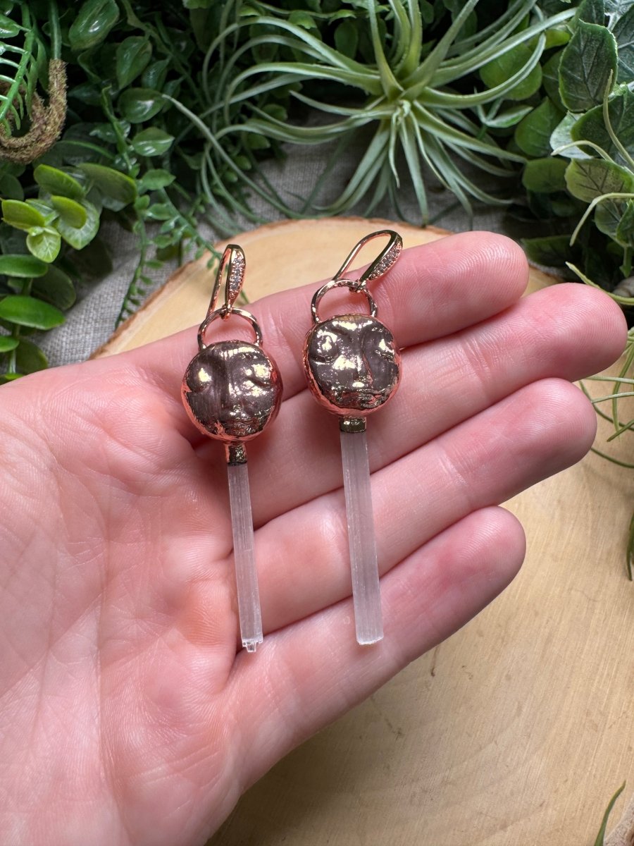 Addison - Selenite Goddess Earrings | Copper Ashes