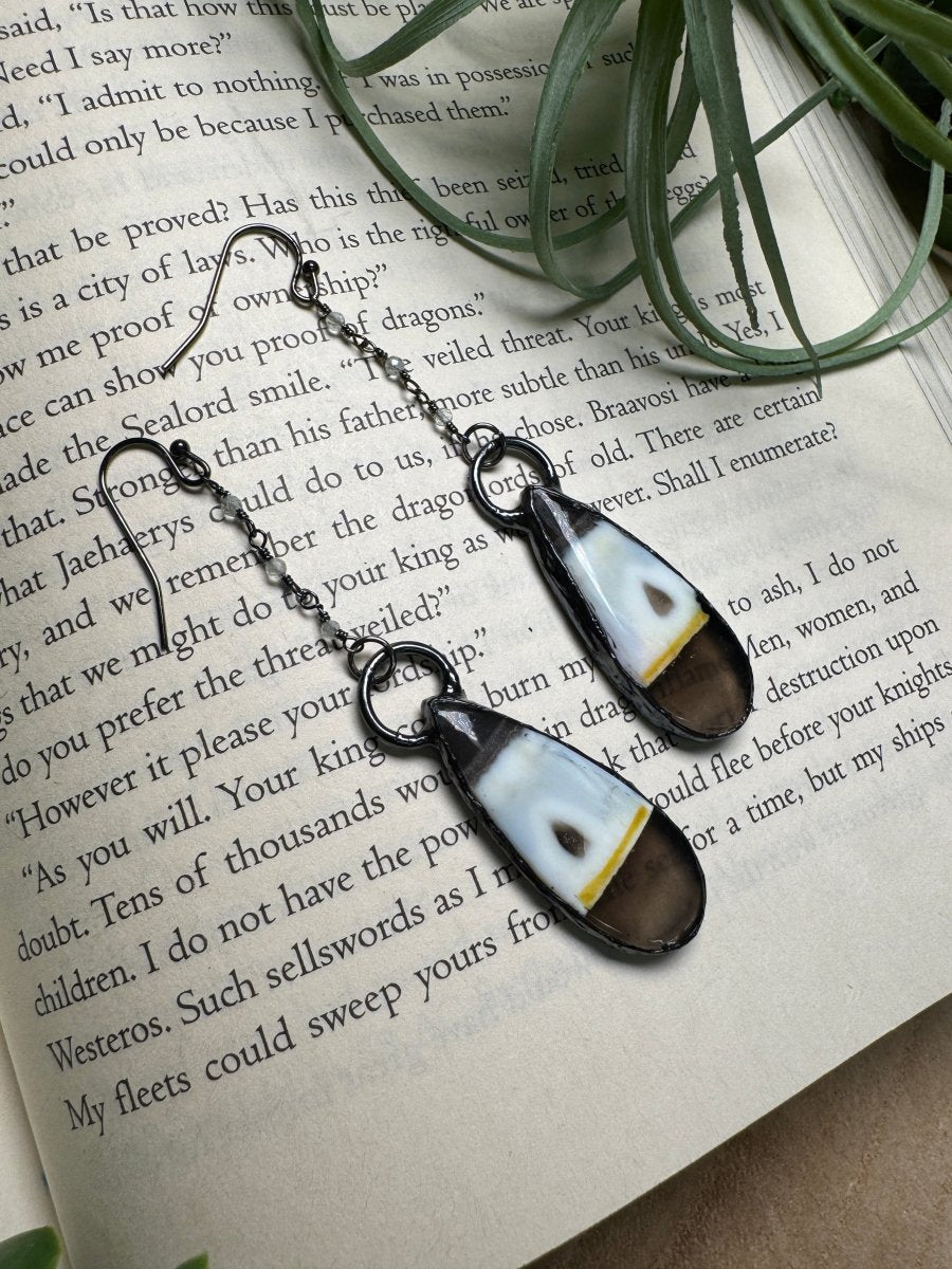 Agate and Quartz Dangle Earrings | Copper Ashes