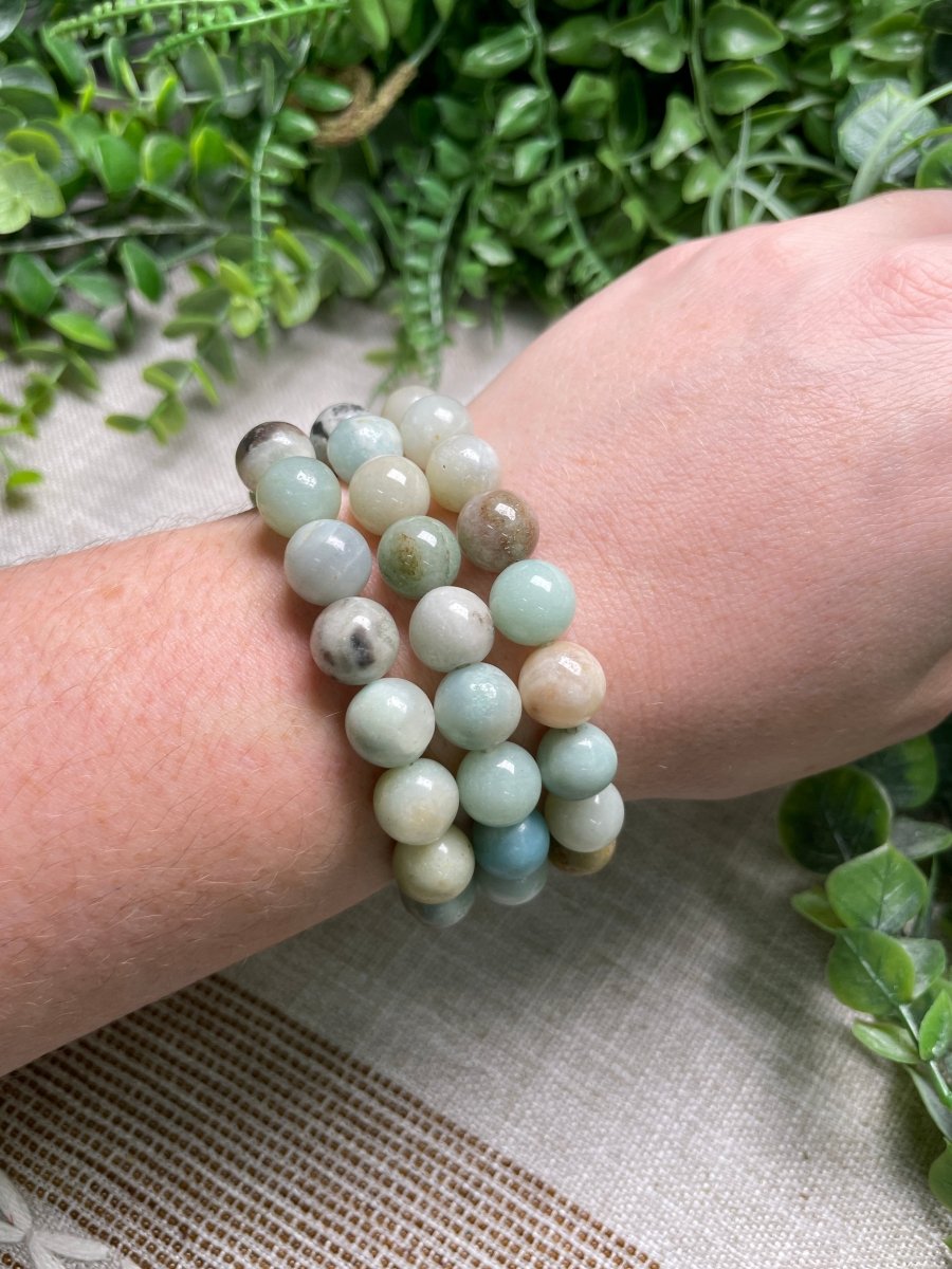 Amazonite 10mm Beaded Bracelet | Copper Ashes