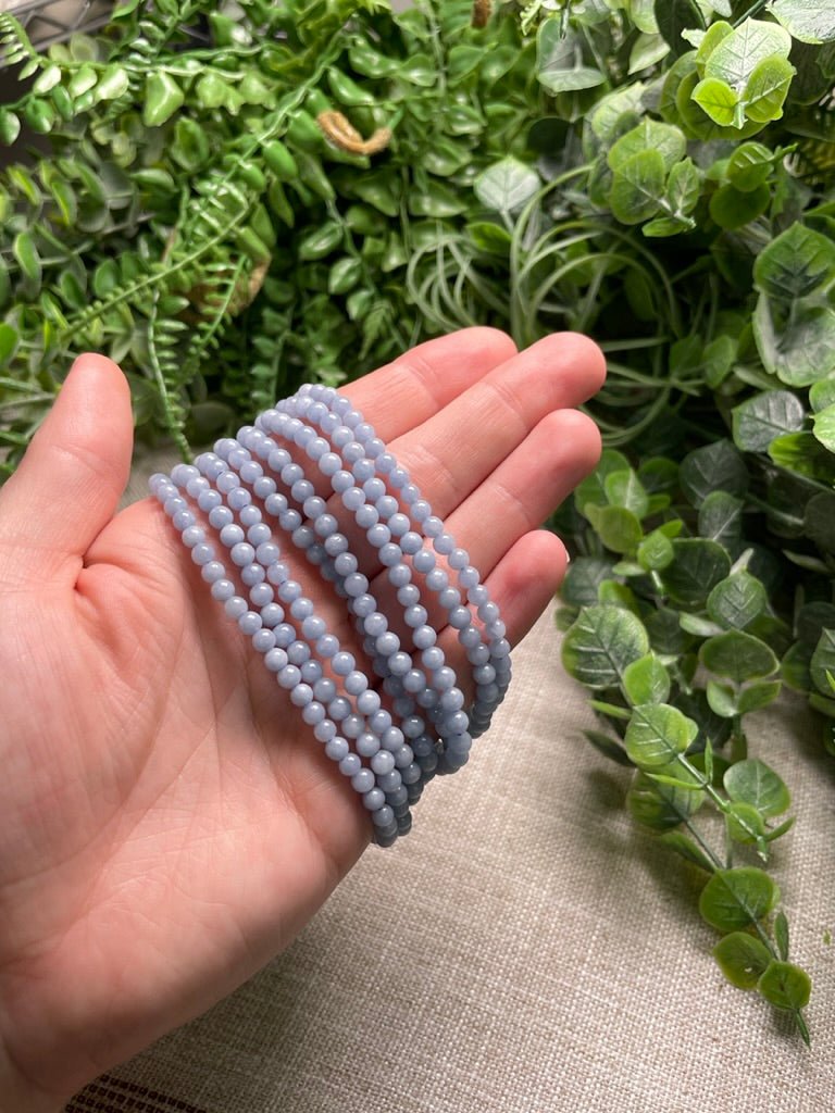 Angelite 4mm Beaded Bracelet | Copper Ashes