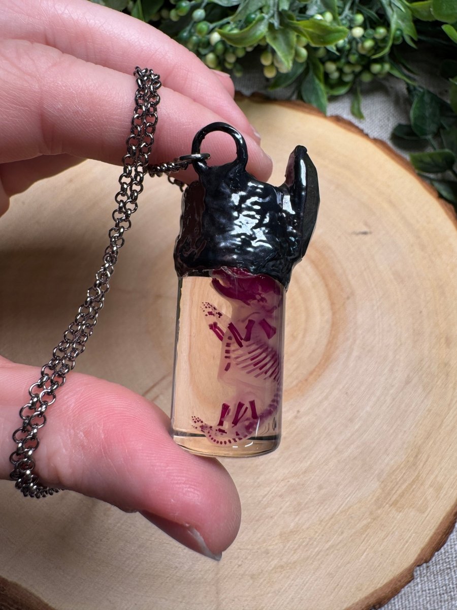 Ashen - Wet Specimen Diaphonized Pinkie Mouse and Labradorite Necklace | Copper Ashes