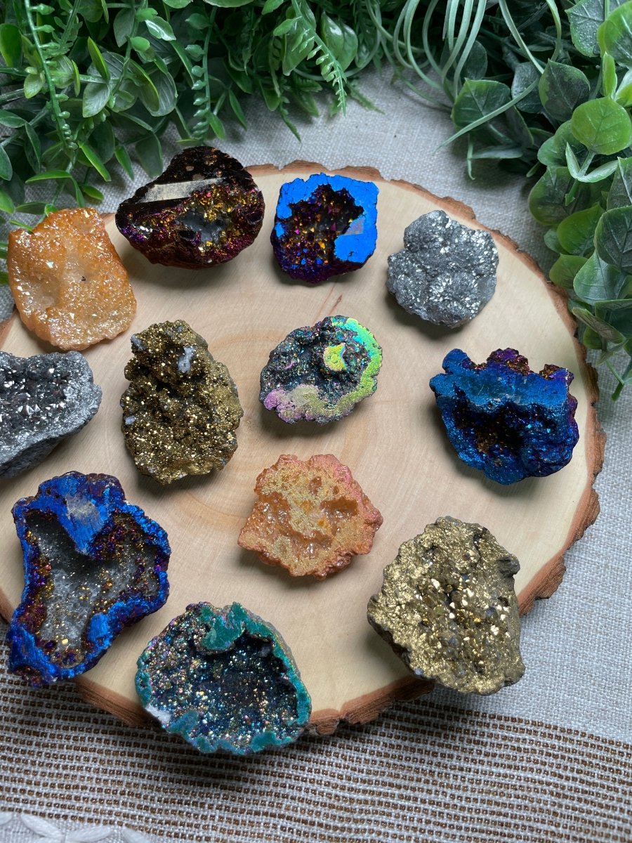 Aura Plated Geode Halves | Copper Ashes