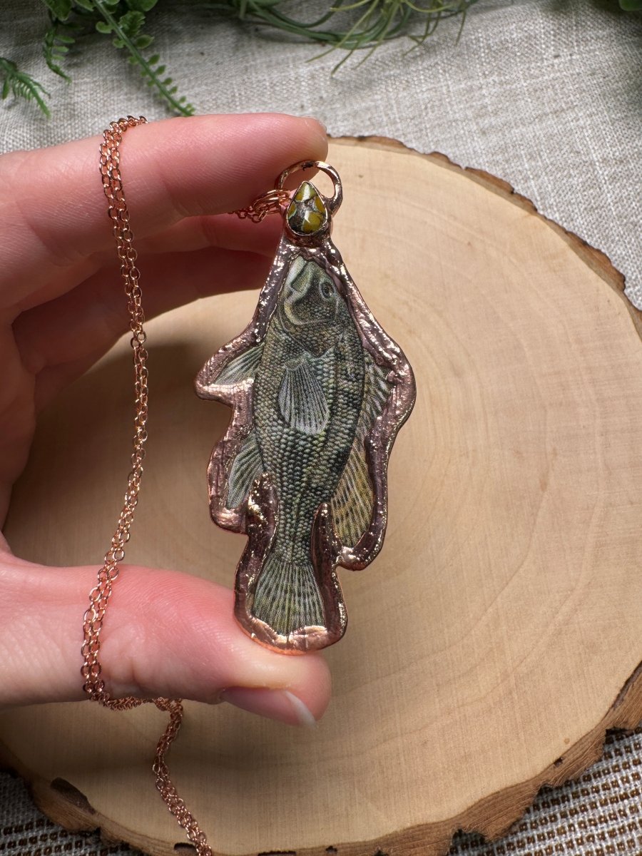 Black Sea Bass and Turquoise Necklace | Copper Ashes