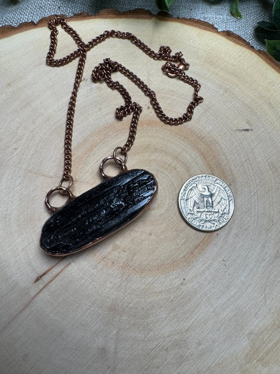 Black Tourmaline Necklace | Copper Ashes