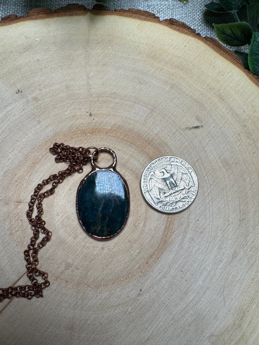 Blue Apatite Necklace | Copper Ashes