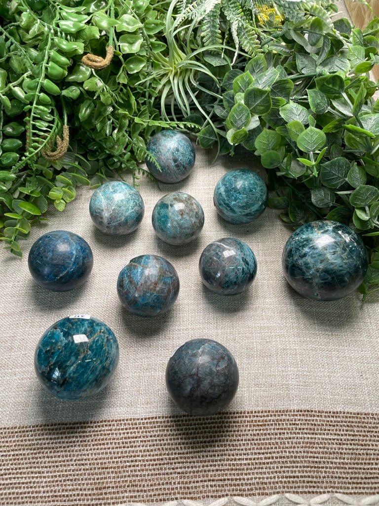 Blue Apatite Sphere | Copper Ashes