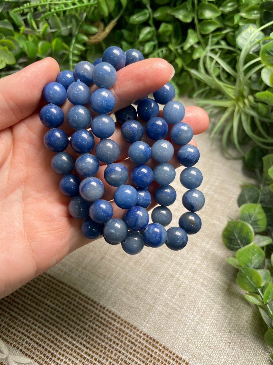Blue Aventurine 10mm Beaded Bracelet | Copper Ashes