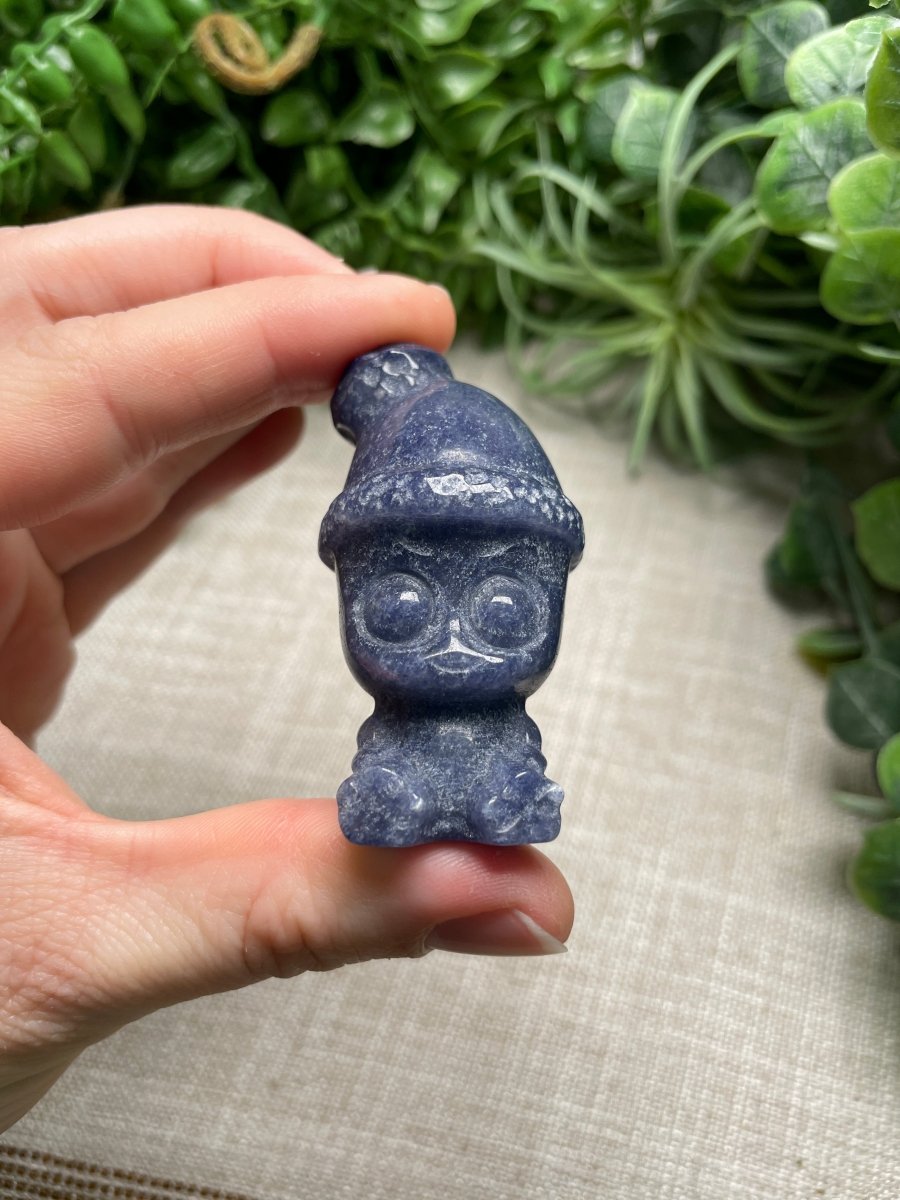 Blue Aventurine Baby Groot in Winter Hat | Copper Ashes