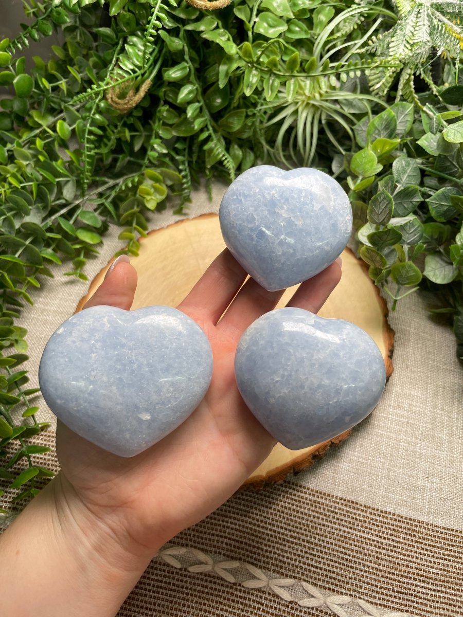 Blue Calcite Heart | Copper Ashes