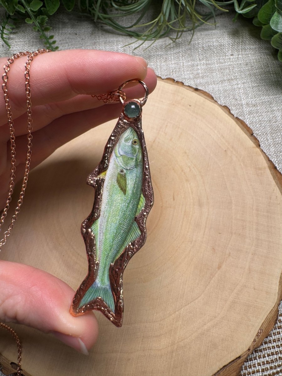 Bluefish and Green Aventurine Necklace | Copper Ashes