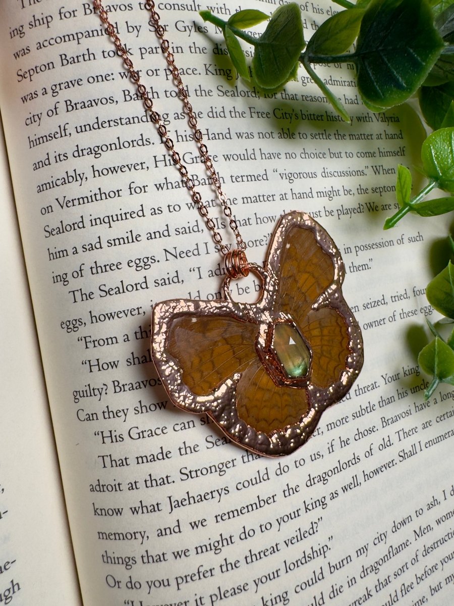 Butterfly and Fluorite Necklace | Copper Ashes