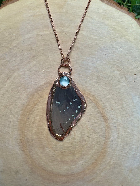 Butterfly Wing and Shell Necklace | Copper Ashes