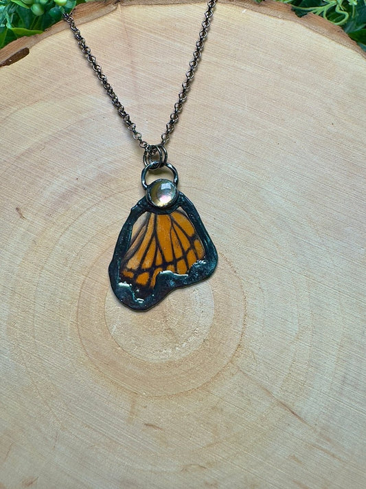 Butterfly Wing and Shell Necklace | Copper Ashes