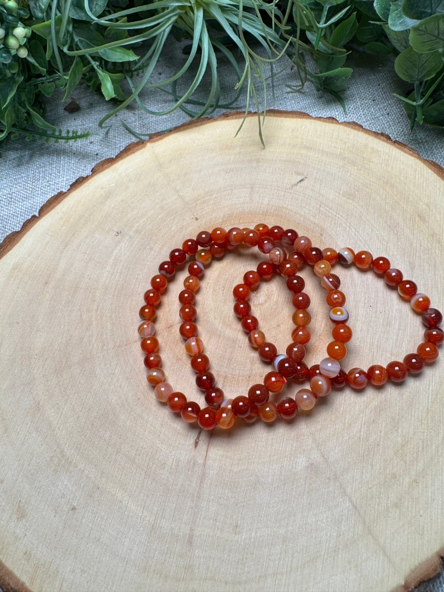 Carnelian 6mm Beaded Bracelet | Copper Ashes