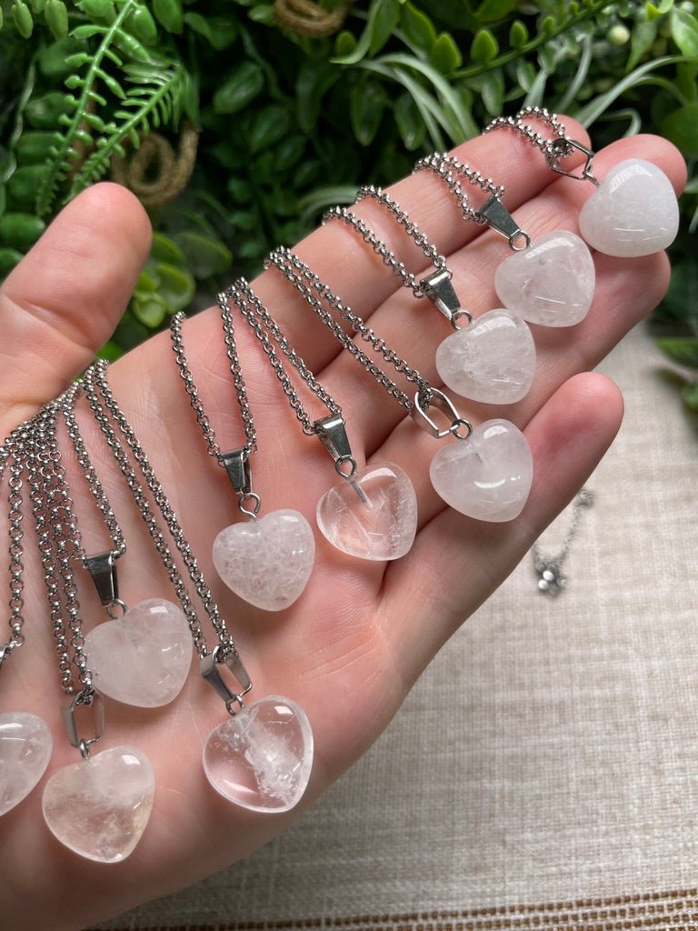 Clear Quartz Heart Necklace | Copper Ashes