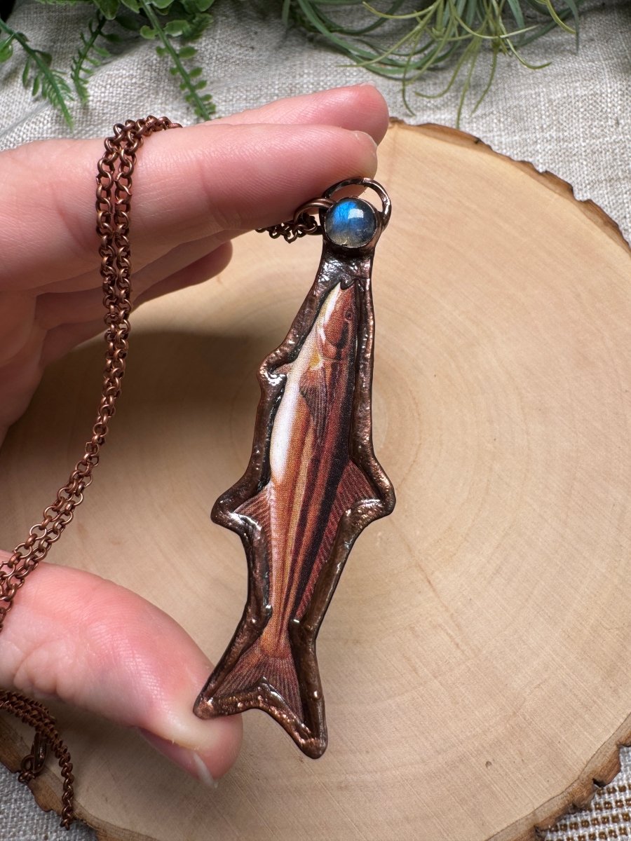 Cobia and Labradorite Necklace | Copper Ashes