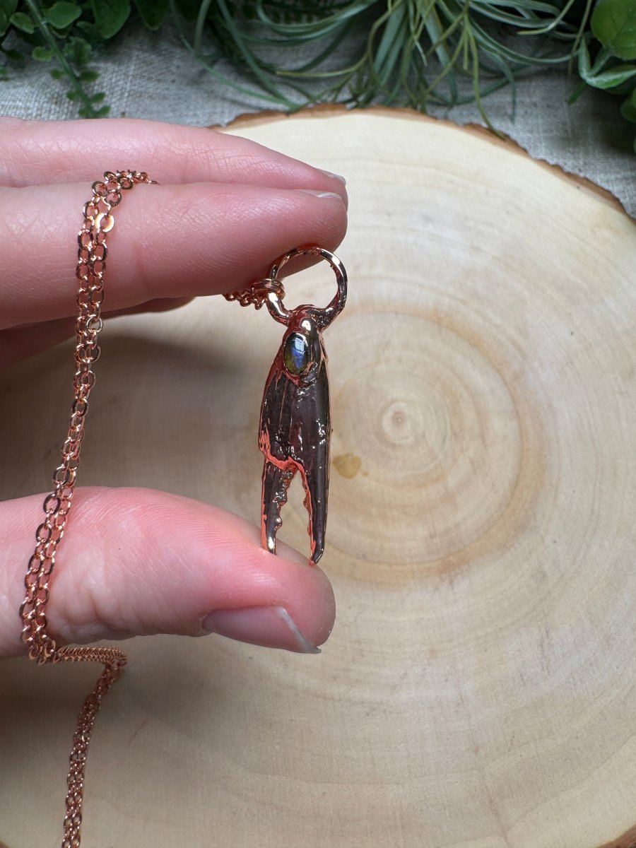 Crab Claw and Labradorite Necklace | Copper Ashes