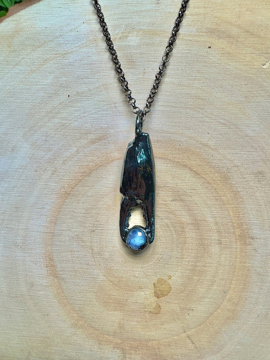 Crab Claw and Moonstone Necklace | Copper Ashes