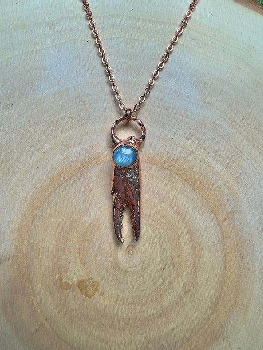 Crab Claw and Moonstone Necklace | Copper Ashes