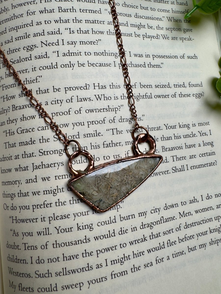 Crazy Lace Agate Necklace | Copper Ashes