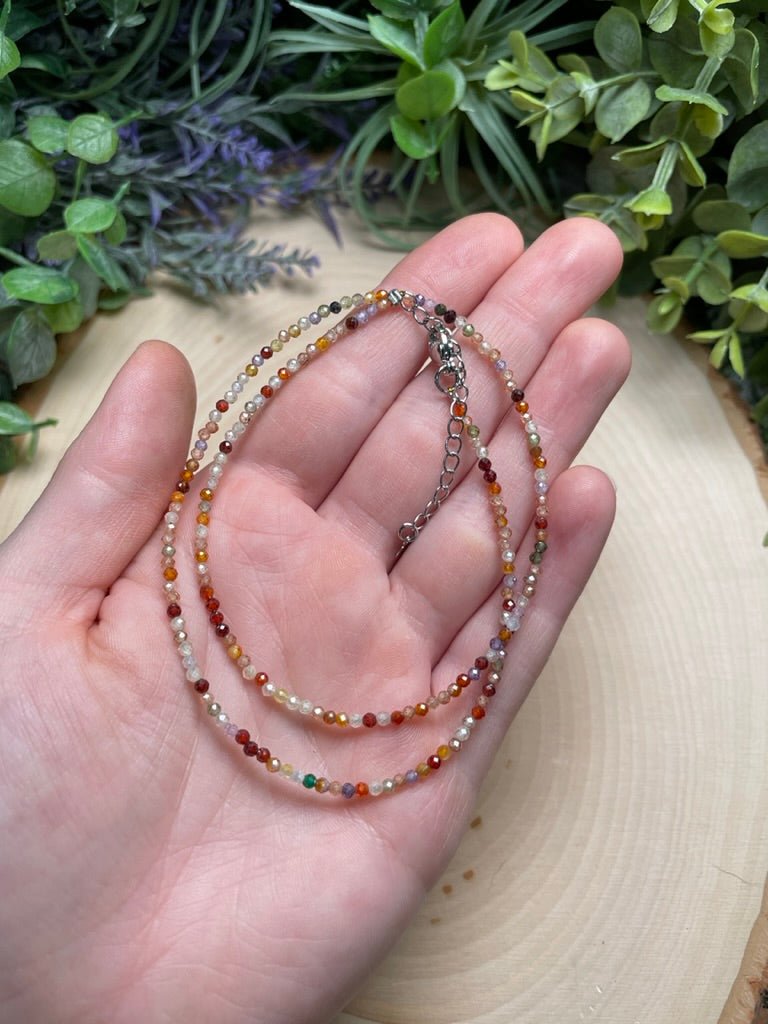 Crystal Beaded Choker Necklace | Copper Ashes