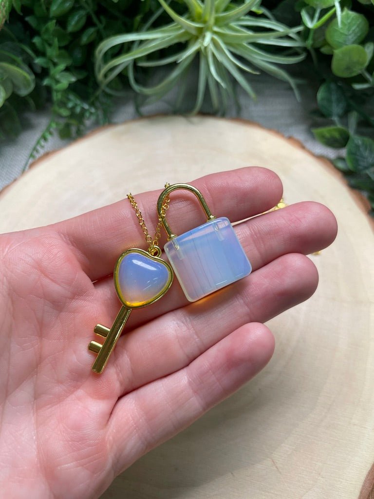 Crystal Lock and Key Necklace | Copper Ashes
