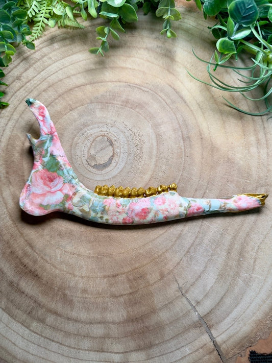 Deer Jawbone- Hand Decorated | Copper Ashes