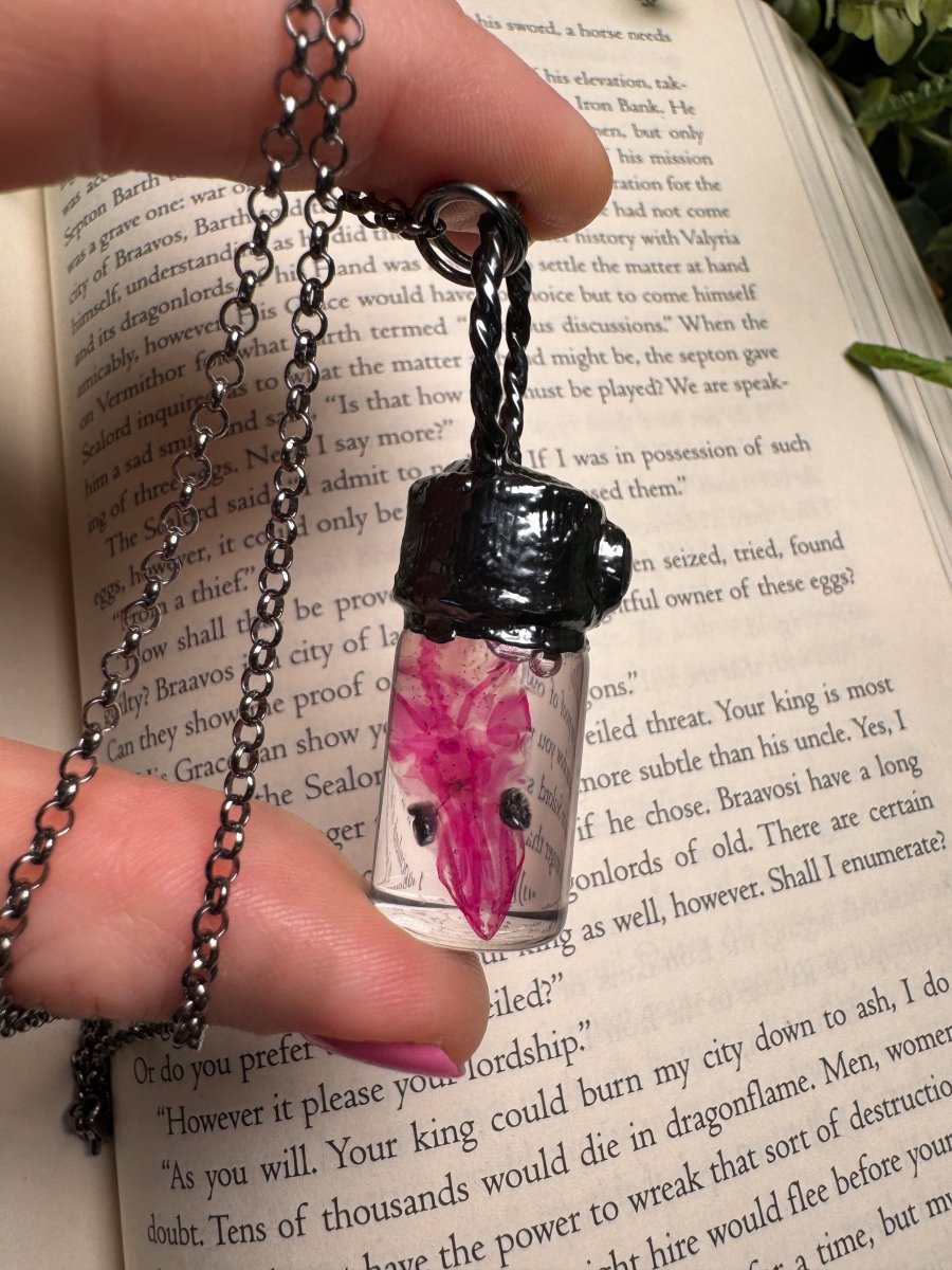 Diaphonized Eel Head and Labradorite Oddity Necklace | Copper Ashes