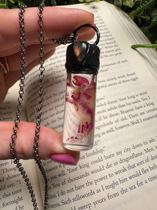 Diaphonized Pinkie Mouse and Labradorite Oddity Necklace | Copper Ashes