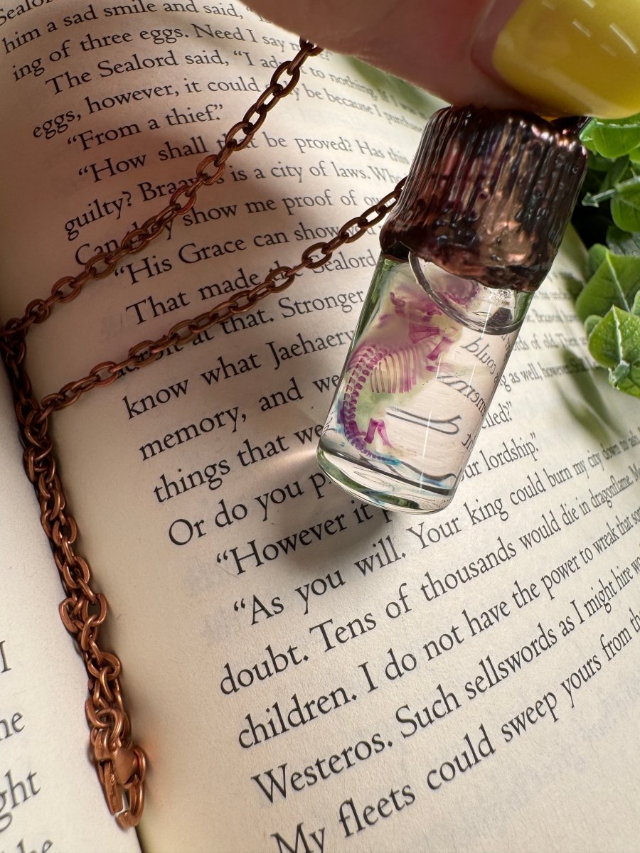 Diaphonized Pinkie Mouse Wet Specimen and Labradorite Necklace | Copper Ashes