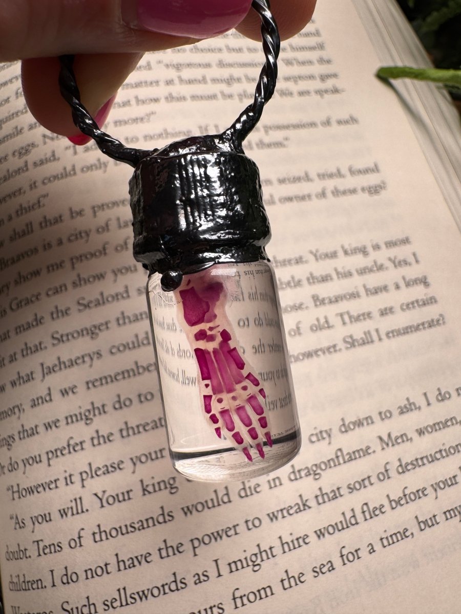 Diaphonized Rat Paw and Rose Quartz Oddity Necklace with Moonstone Beaded Chain | Copper Ashes