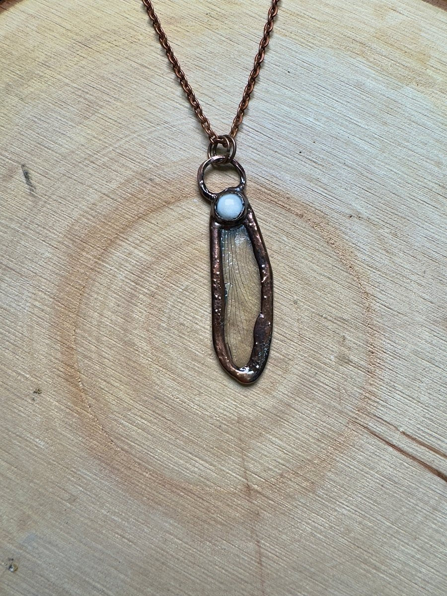 Dragonfly Wing and Shell Necklace | Copper Ashes